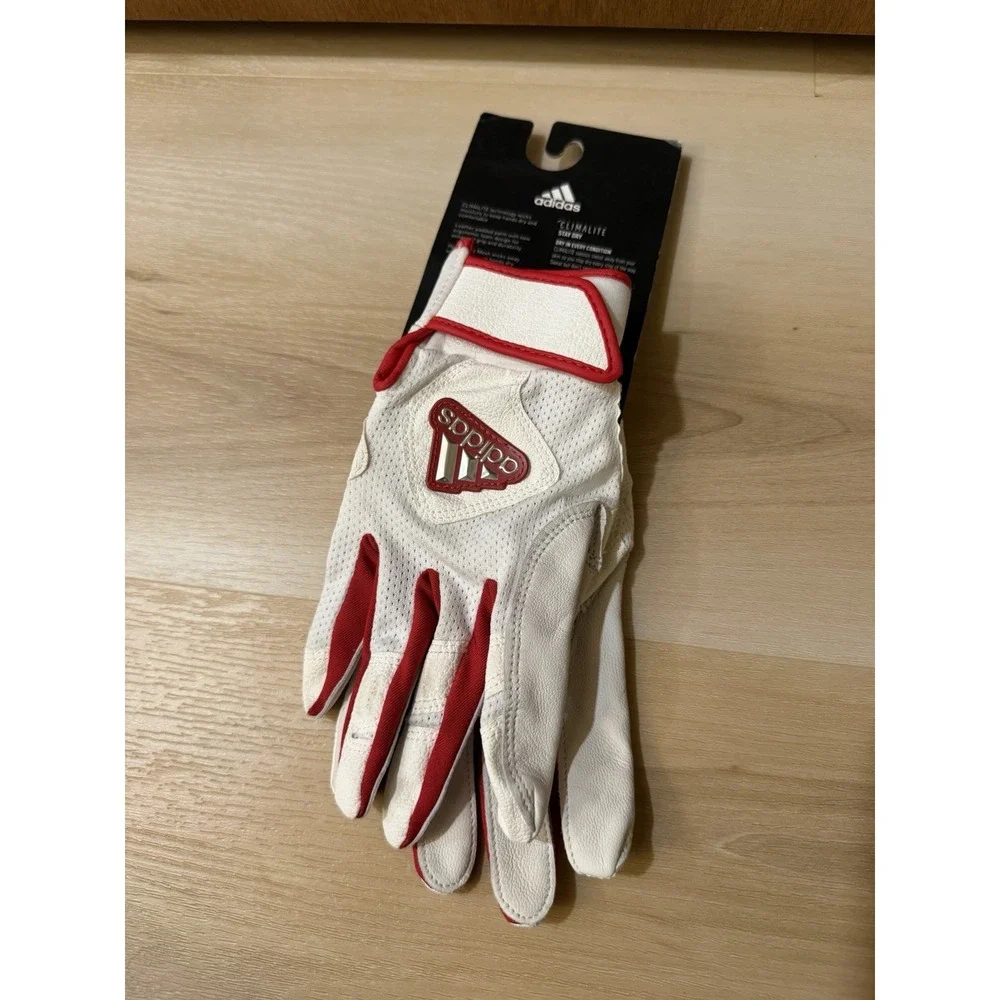 Adidas Destiny Batting Gloves Women's Medium Climalite White Red New